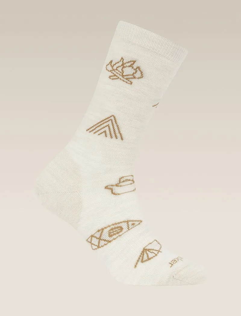 Icebreaker Merino Lifestyle Ultralight Crew Socks Camp Essential - Woman - Ecru Hthr/sand - Size L sold by Icebreaker product image thumbnail 2