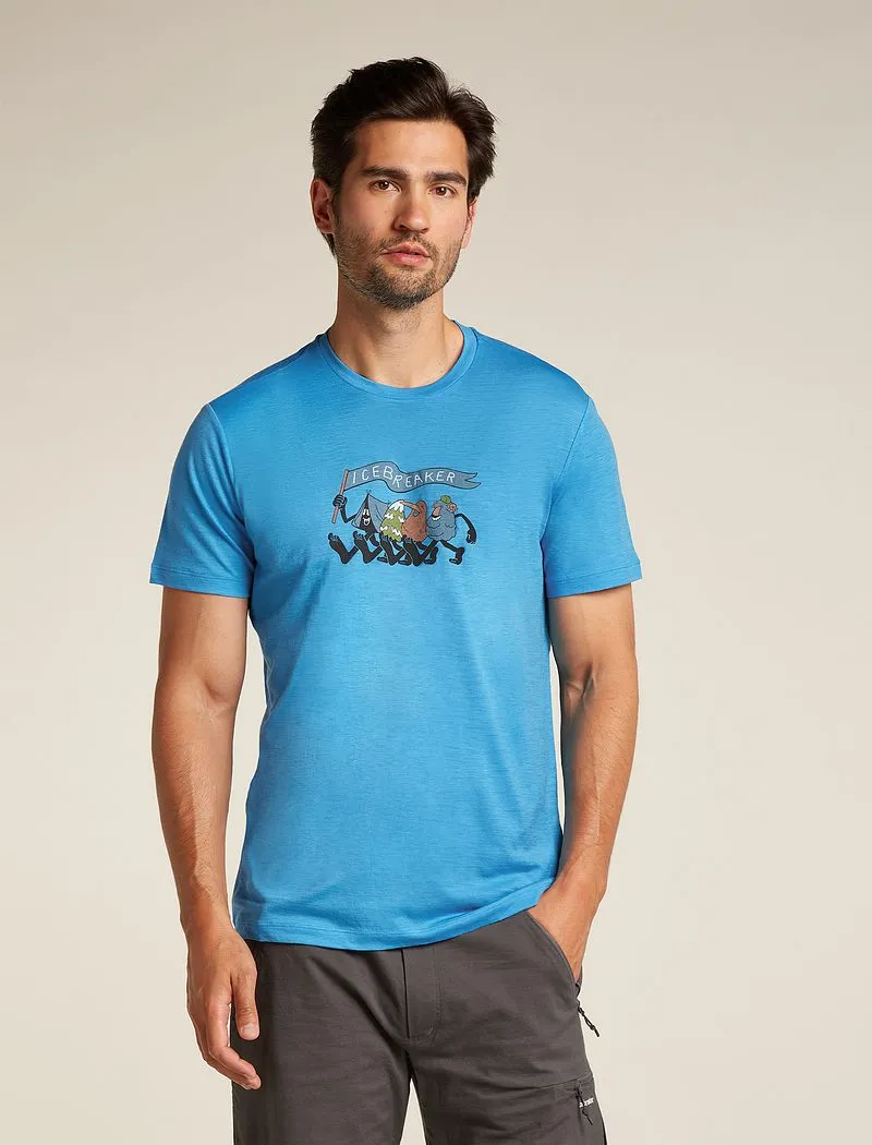 Icebreaker Merino 150 Tech Lite Short Sleeve T-Shirt Hike Together - Man - Arctic - Size S sold by Icebreaker