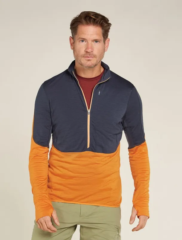 Icebreaker Merino Blend 200 Realfleece™ Descender Long Sleeve Half Zip Top - Man - Graphite/ray - Size S sold by Icebreaker