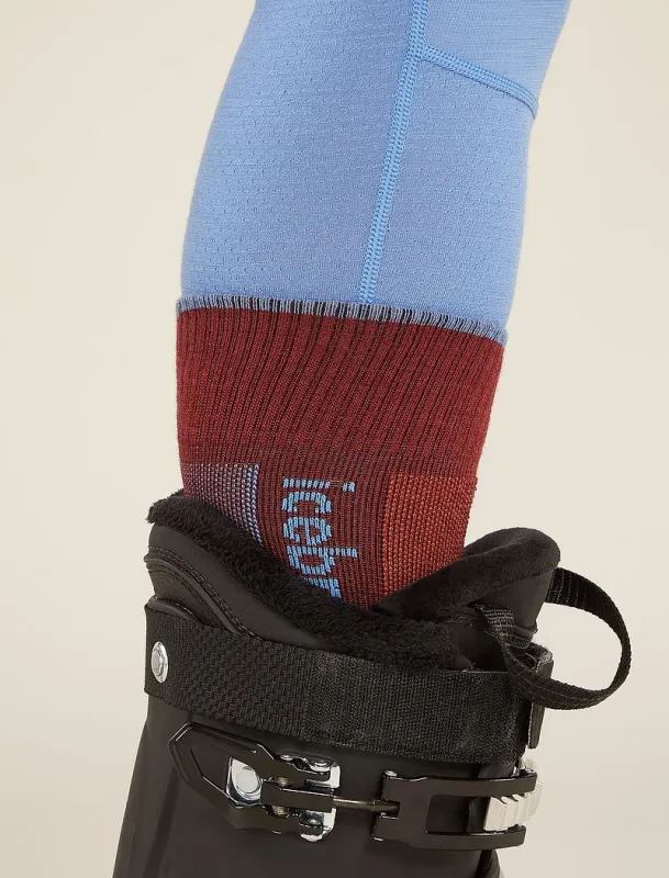 Icebreaker Merino Ski+ Medium Over The Calf Socks - Woman - Port/baja - Size L sold by Icebreaker