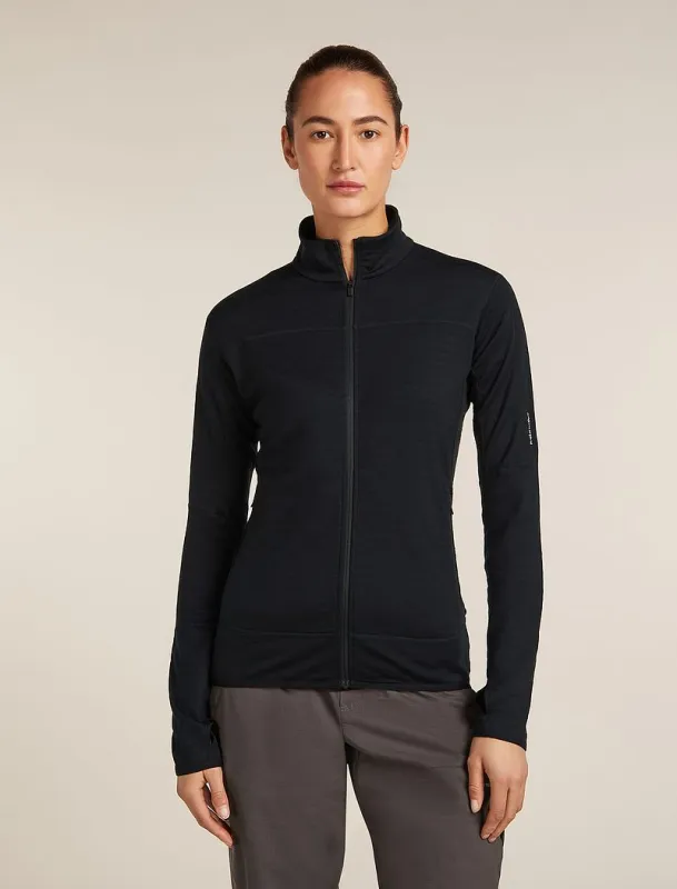 Icebreaker Merino Blend 300 RealFleece™ Descender Long Sleeve Zip Jacket - Woman - Black - Size L sold by Icebreaker