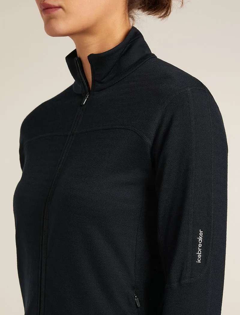 Icebreaker Merino Blend 300 RealFleece™ Descender Long Sleeve Zip Jacket - Woman - Black - Size L sold by Icebreaker product image thumbnail 5