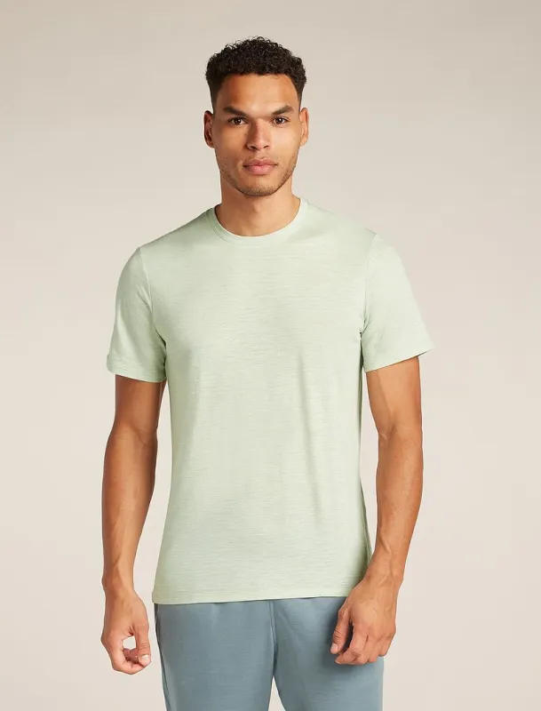 Icebreaker Merino Linen T-Shirt Stripe - Man - Ashen/mint - Size M sold by Icebreaker