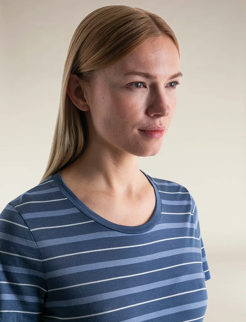Icebreaker Merino Blend Wave T-Shirt Stripe - Woman - Dawn/kyanite - Size XS sold by Icebreaker product image thumbnail 4