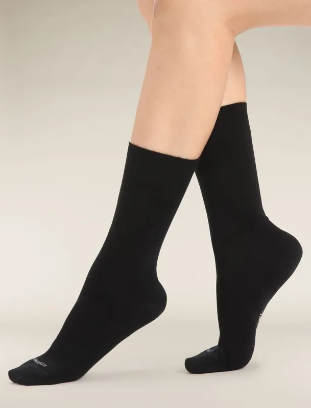Icebreaker Merino Lifestyle Fine Gauge Crew Socks - Woman - Black - Size LXL sold by Icebreaker