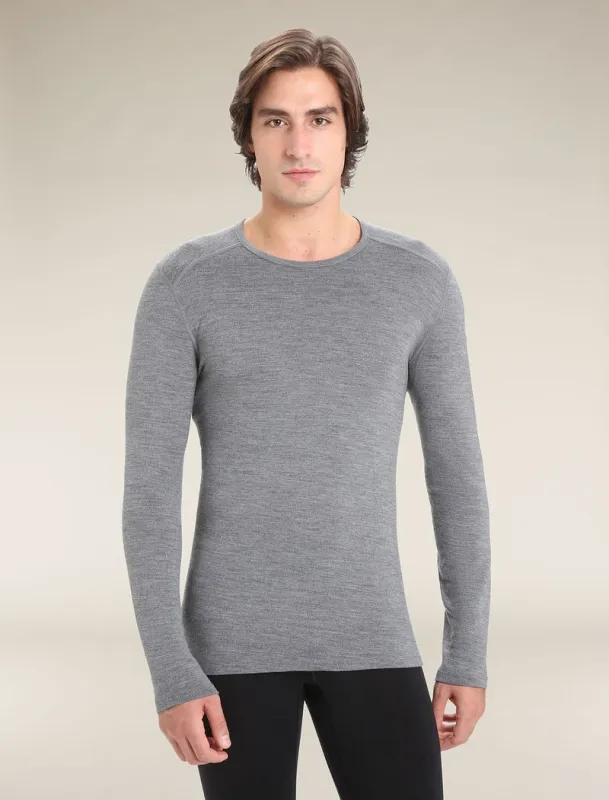 Icebreaker Merino 260 Tech Long Sleeve Crew Thermal Top - Man - Gritstone Heather - Size XXL sold by Icebreaker