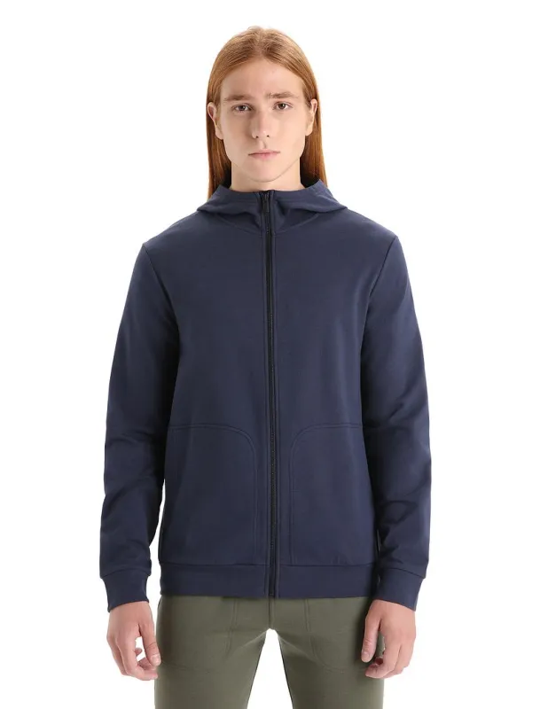 Icebreaker Central Classic Long Sleeve Zip Hoodie - Man - Midnight Navy - Size M made by Icebreaker