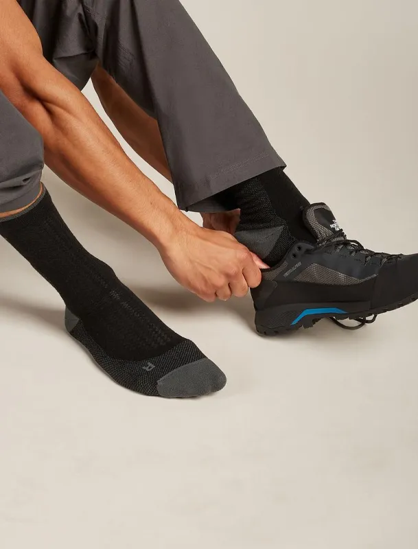 Icebreaker Merino Hike+ Ultralight Crew Socks - Man - Black/obsidian - Size L sold by Icebreaker
