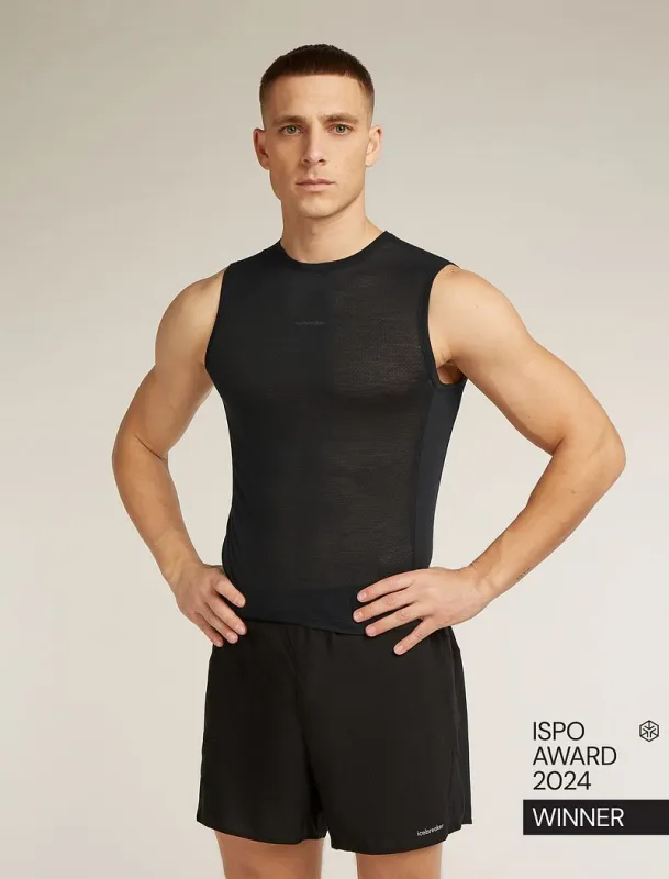 Icebreaker Merino Blend 75 Cool-Lite™ Featherlight™ Tank - Man - Black - Size L sold by Icebreaker