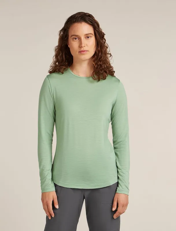 Icebreaker Merino Blend 125 Cool-Lite™ Sphere Long Sleeve T-Shirt - Woman - Seaglass - Size M made by Icebreaker