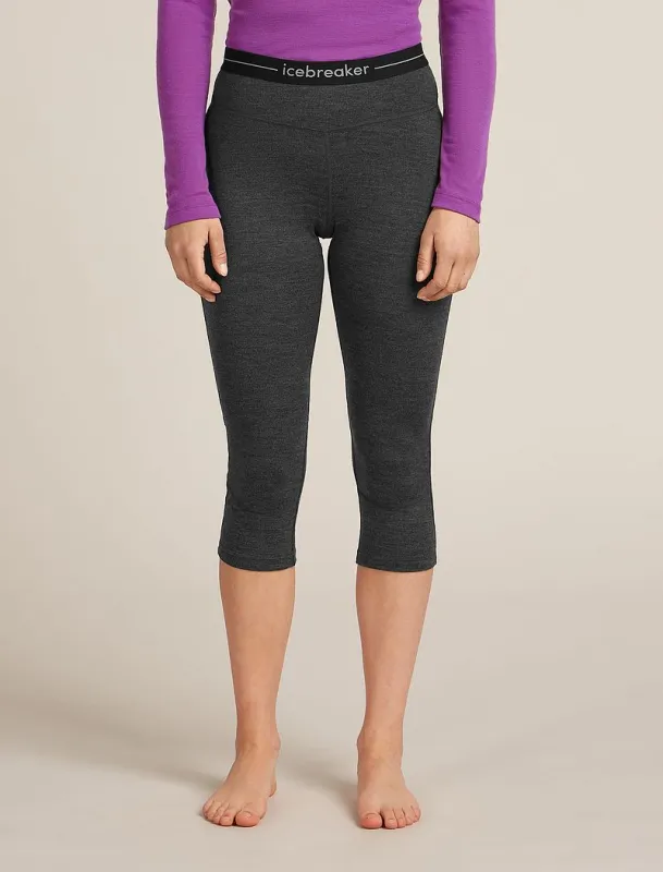 Icebreaker Merino 260 ZoneKnit™ 3/4 Thermal Leggings - Woman - Jet Hthr - Size L sold by Icebreaker