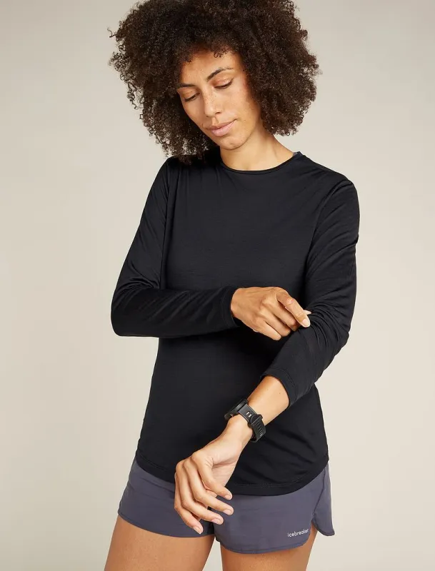 Icebreaker Merino Blend 125 Cool-Lite™ Sphere Long Sleeve T-Shirt - Woman - Black - Size S sold by Icebreaker