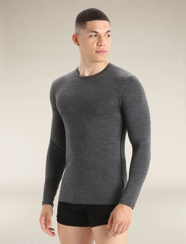 Icebreaker Merino 150 Anatomica Long Sleeve Crew Top - Man - Jet Heather - Size M made by Icebreaker