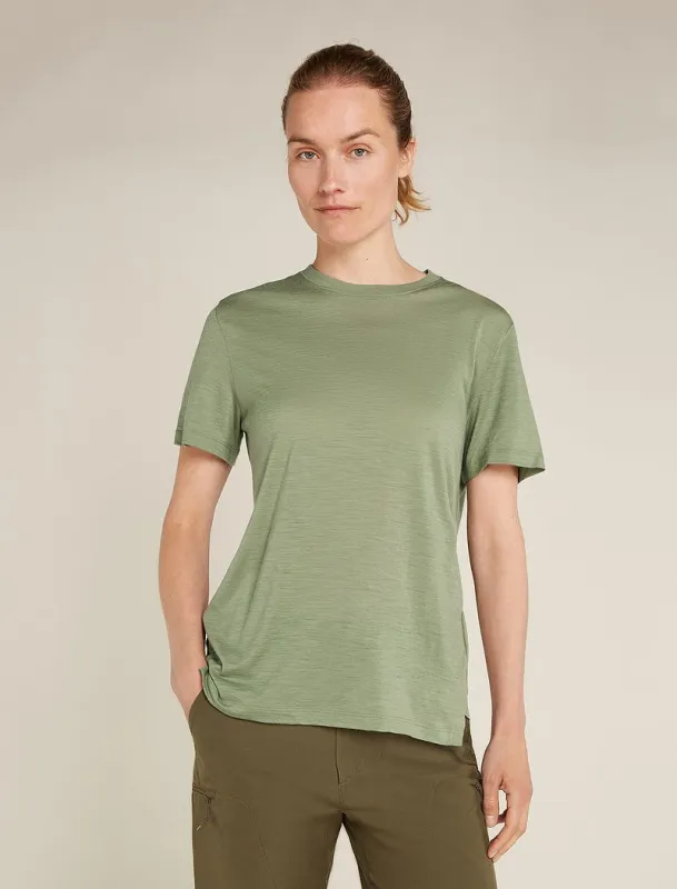 Icebreaker Merino 150 Tech Lite Short Sleeve Relaxed T-Shirt - Woman - Lichen - Size XS sold by Icebreaker