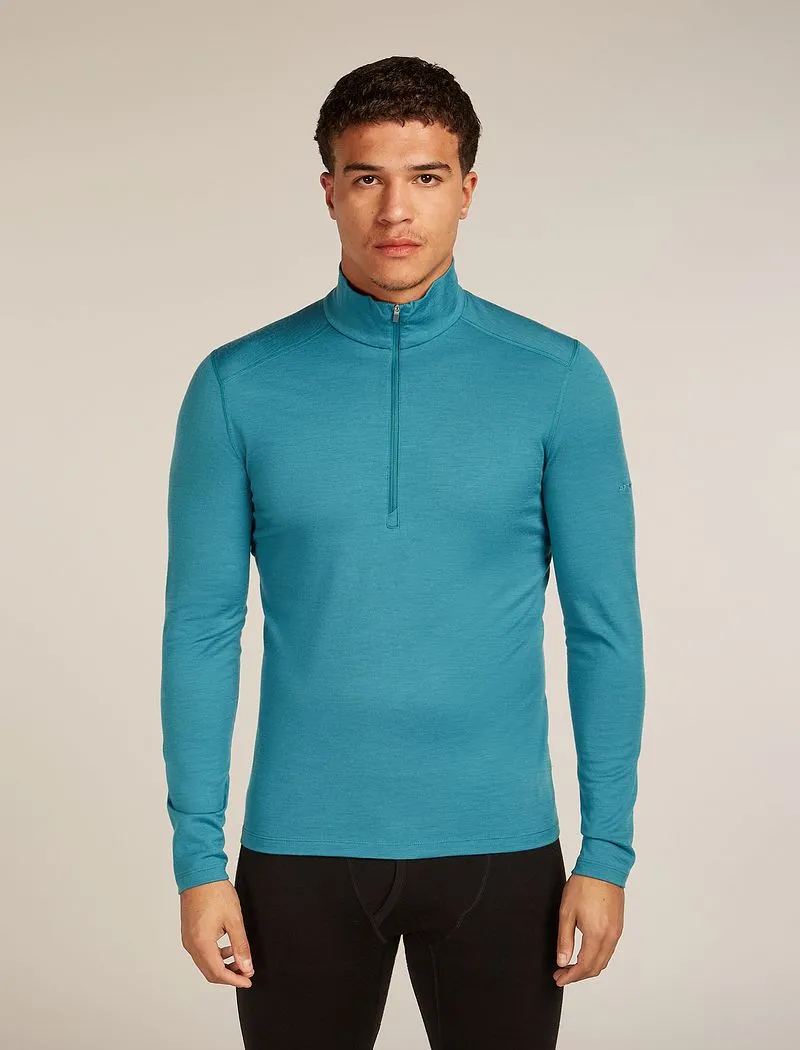 Icebreaker Merino 200 Oasis Long Sleeve Half Zip Thermal Top - Man - Topaz - Size XXL sold by Icebreaker