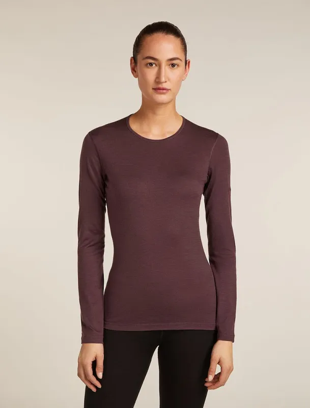 Icebreaker Merino 200 Oasis Long Sleeve Crew Thermal Top - Woman - Java - Size L sold by Icebreaker