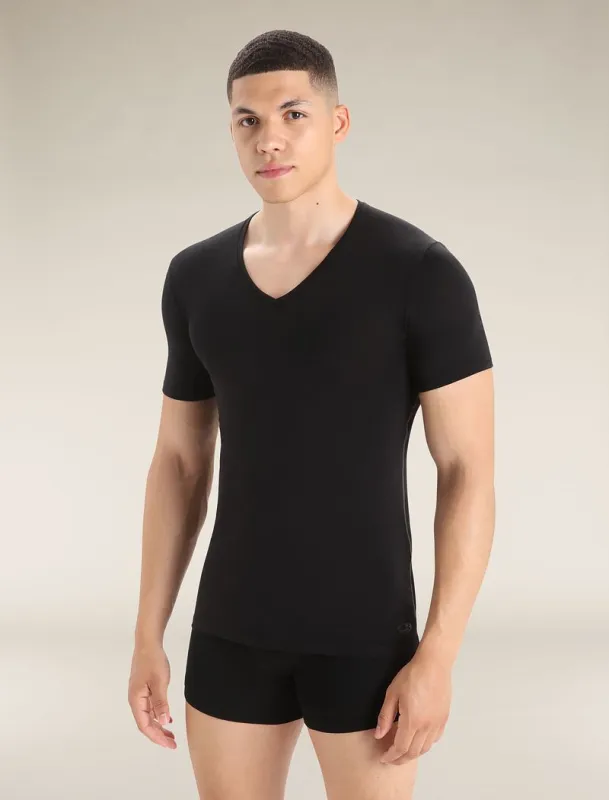 Icebreaker Merino 150 Anatomica Short Sleeve V Neck Top - Man - Black - Size L sold by Icebreaker
