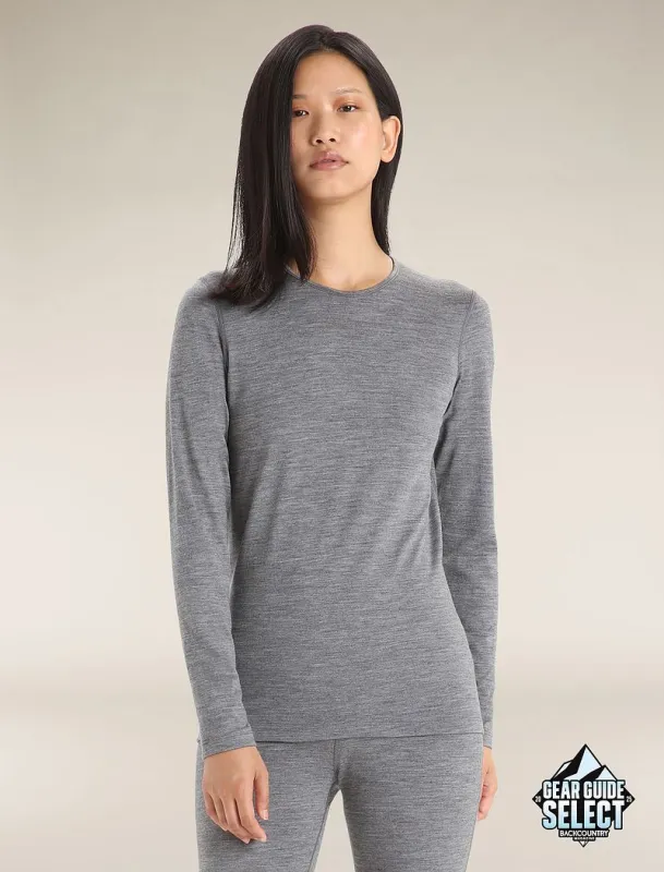 Icebreaker Merino 200 Oasis Long Sleeve Crew Thermal Top - Woman - Gritstone Heather - Size XL sold by Icebreaker