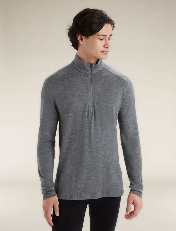Icebreaker Merino 260 Tech Long Sleeve Half Zip Thermal Top - Man - Gritstone Heather - Size M sold by Icebreaker
