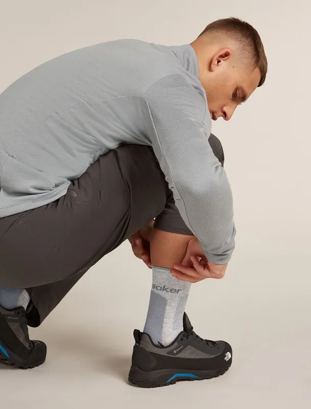 Icebreaker Merino Hike+ Medium Crew Socks - Man - Blizzard Hthr/alloy - Size S sold by Icebreaker