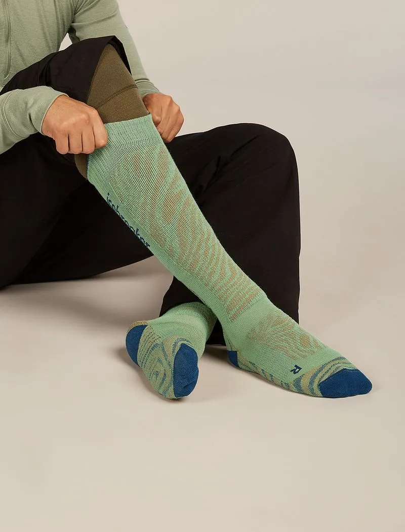 Icebreaker Merino Blend Ski+ Medium Over The Calf Mountain Contour Socks - Man - Seaglass/atlantis - Size L sold by Icebreaker product image thumbnail 3