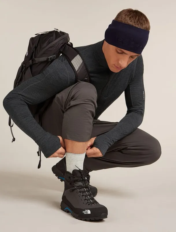 Icebreaker Merino Hike+ Light Crew Socks - Man - Blizzard Hthr/alloy - Size L sold by Icebreaker
