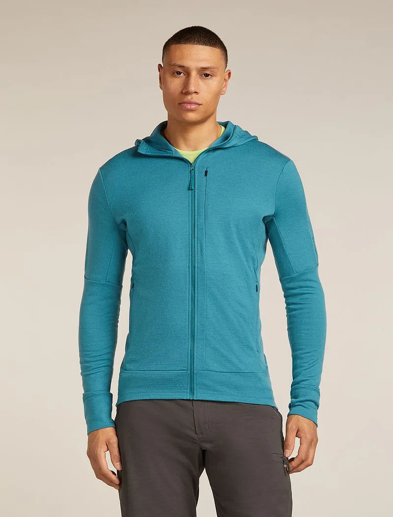 Icebreaker Merino 260 Quantum Long Sleeve Zip Hoodie - Man - Topaz - Size S sold by Icebreaker