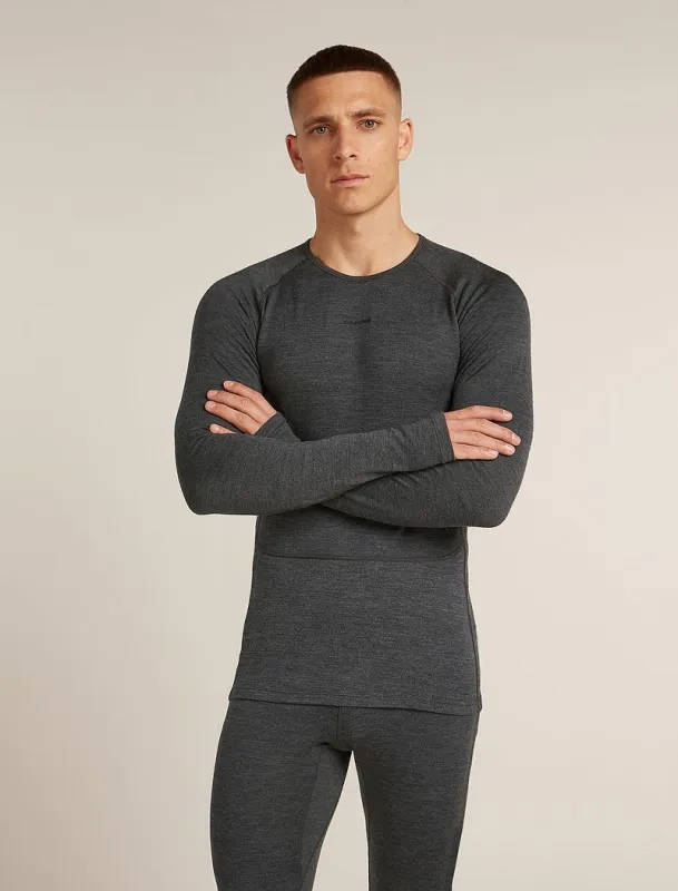 Icebreaker Merino 260 ZoneKnit™ Long Sleeve Crew Thermal Top - Man - Jet Hthr - Size M sold by Icebreaker