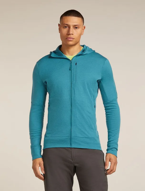 Icebreaker Merino 260 Quantum Long Sleeve Zip Hoodie - Man - Topaz - Size L sold by Icebreaker