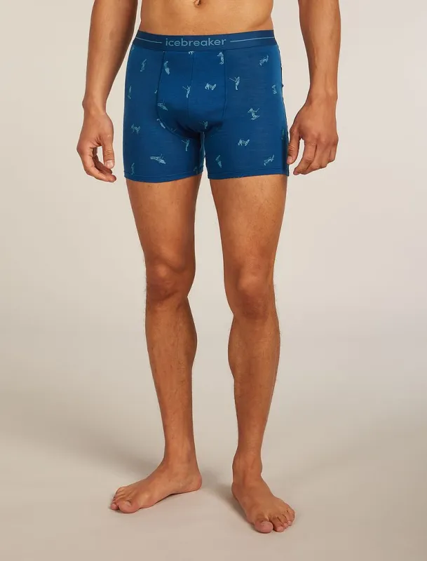 Icebreaker Merino 150 Anatomica Boxers Ski Day - Man - Atlantis/topaz - Size L sold by Icebreaker