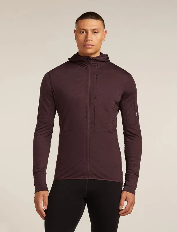 Icebreaker Merino Blend 200 Realfleece™ Descender Long Sleeve Zip Hoodie - Man - Java - Size M sold by Icebreaker