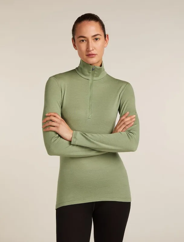 Icebreaker Merino 260 Tech Long Sleeve Half Zip Thermal Top - Woman - Lichen - Size XXXL sold by Icebreaker