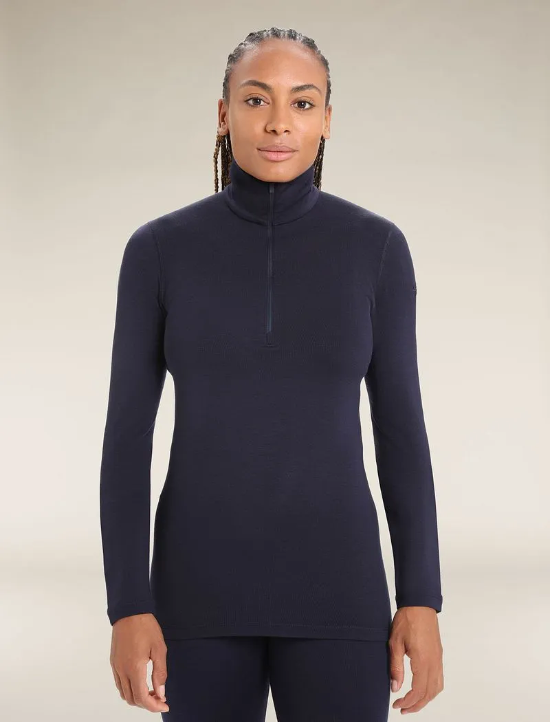Icebreaker Merino 260 Tech Long Sleeve Half Zip Thermal Top - Woman - Midnight Navy - Size M sold by Icebreaker