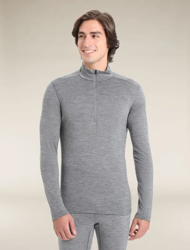 Icebreaker Merino 200 Oasis Long Sleeve Half Zip Thermal Top - Man - Gritstone Heather - Size L sold by Icebreaker