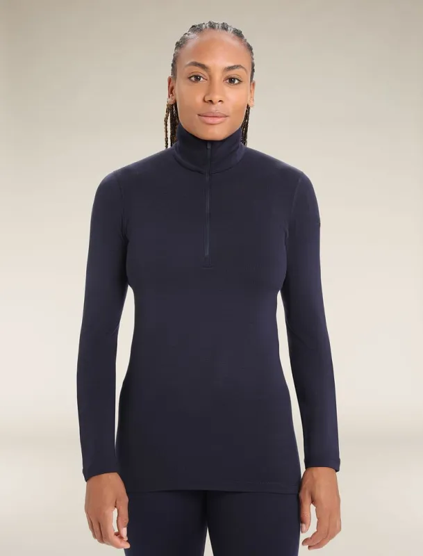 Icebreaker Merino 260 Tech Long Sleeve Half Zip Thermal Top - Woman - Midnight Navy - Size XXXL sold by Icebreaker