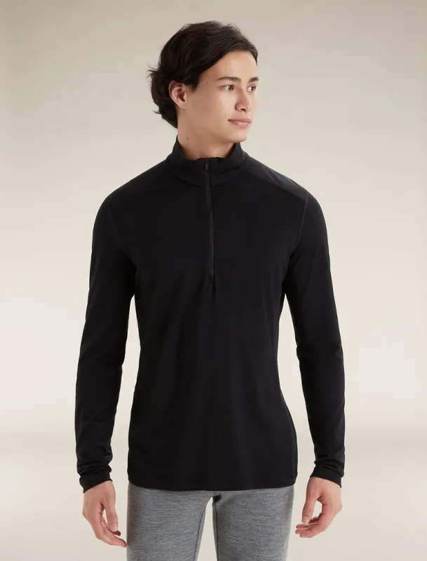 Icebreaker Merino 200 Oasis Long Sleeve Half Zip Thermal Top - Man - Black - Size XXL sold by Icebreaker