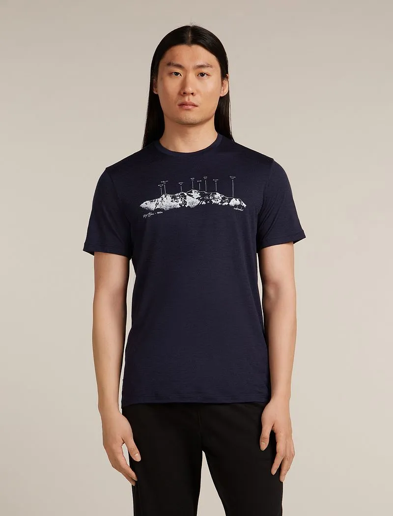 Icebreaker Merino 150 Tech Lite Short Sleeve T-Shirt The Peaks - Man - Midnight Navy - Size M sold by Icebreaker