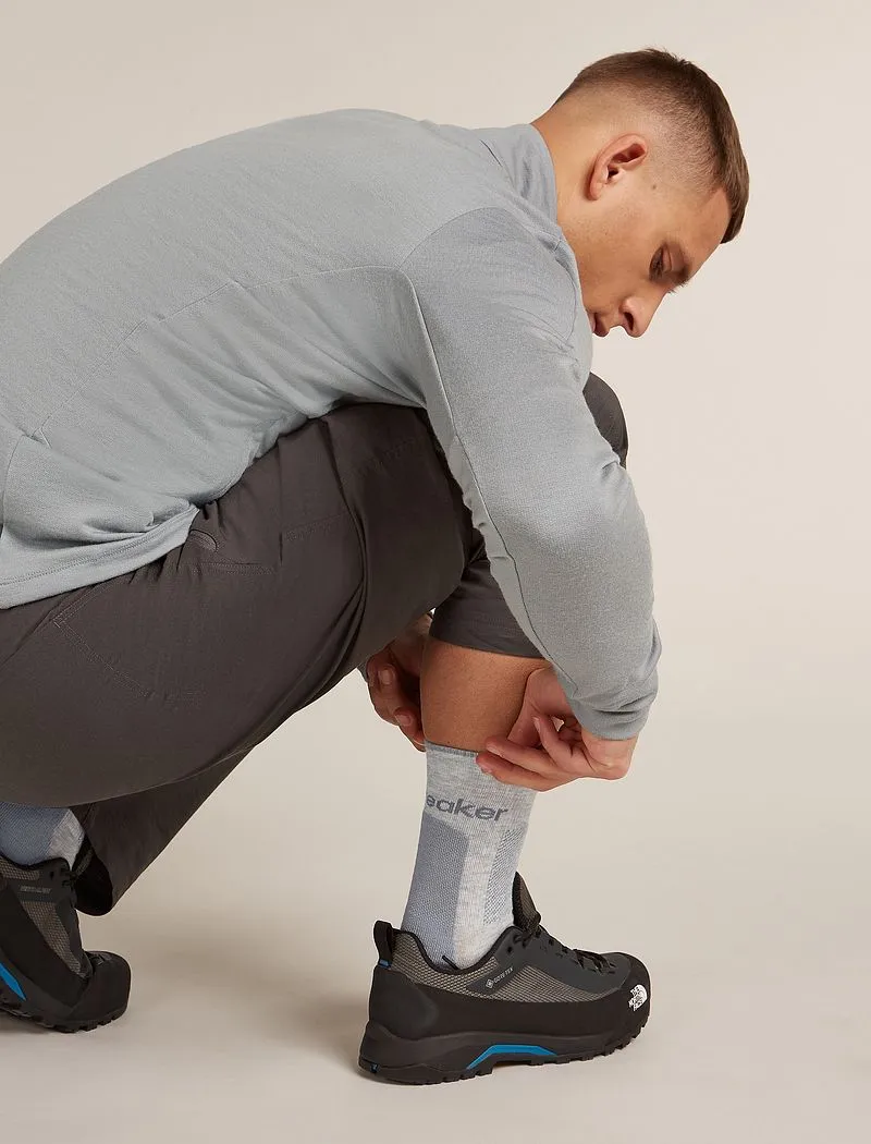 Icebreaker Merino Hike+ Medium Crew Socks - Man - Blizzard Hthr/alloy - Size XL sold by Icebreaker