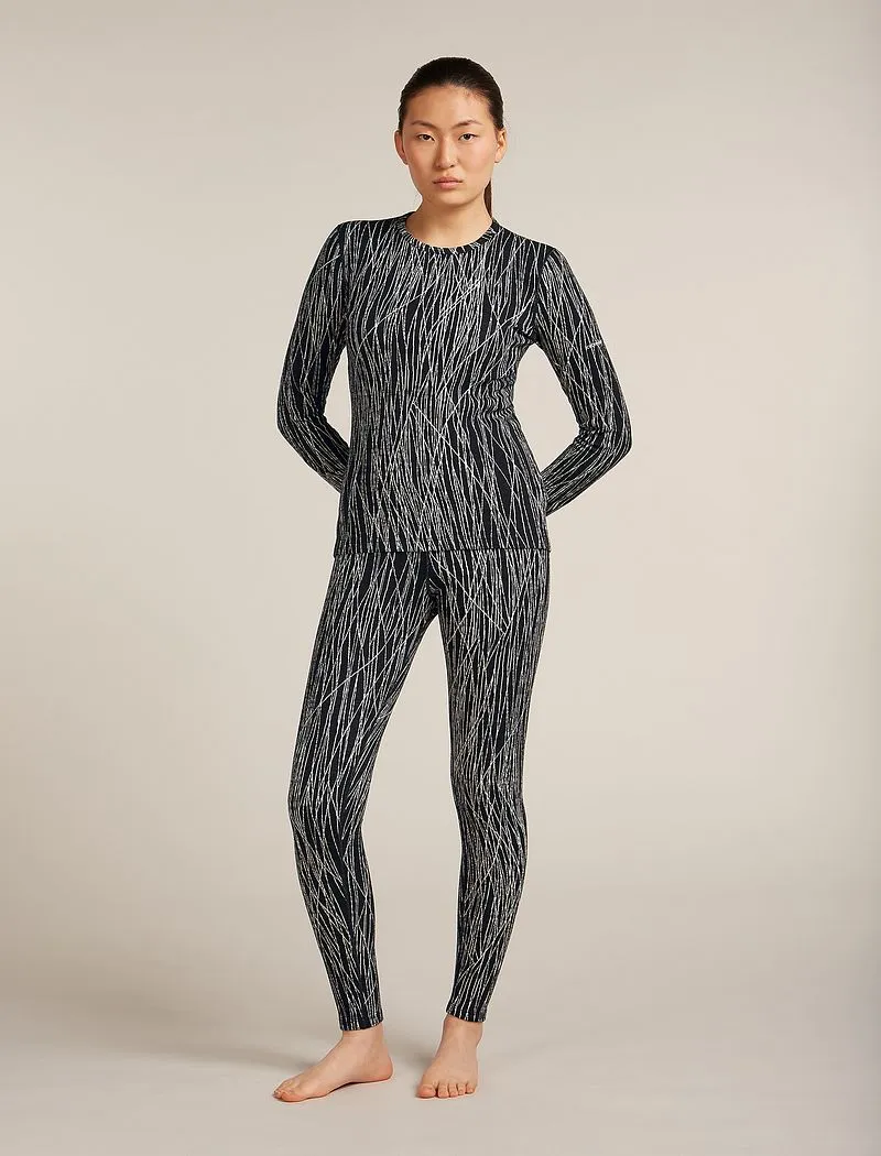 Icebreaker Merino 260 Tech Vertex Long Sleeve Crew Thermal Top Delta Lines - Woman - Black/snow - Size L sold by Icebreaker product image thumbnail 3