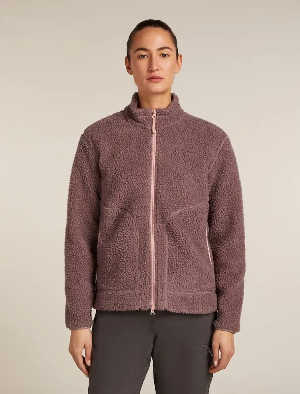 Icebreaker Merino Blend 960 RealFleece™ High Pile Long Sleeve Zip Jacket - Woman - Summit Dk Hthr/blush - Size S sold by Icebreaker
