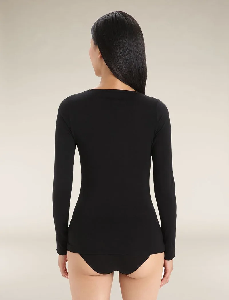 Icebreaker Merino 150 Siren Long Sleeve Sweetheart Top - Woman - Black - Size L sold by Icebreaker product image thumbnail 2