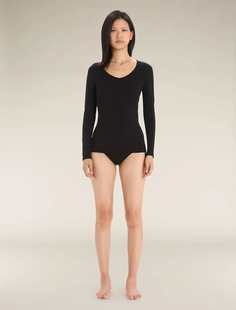 Icebreaker Merino 150 Siren Long Sleeve Sweetheart Top - Woman - Black - Size L sold by Icebreaker product image thumbnail 3