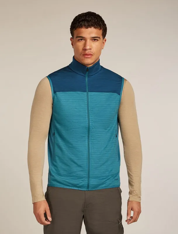 Icebreaker Merino Blend 300 RealFleece™ Descender Vest - Man - Topaz/atlantis - Size M sold by Icebreaker