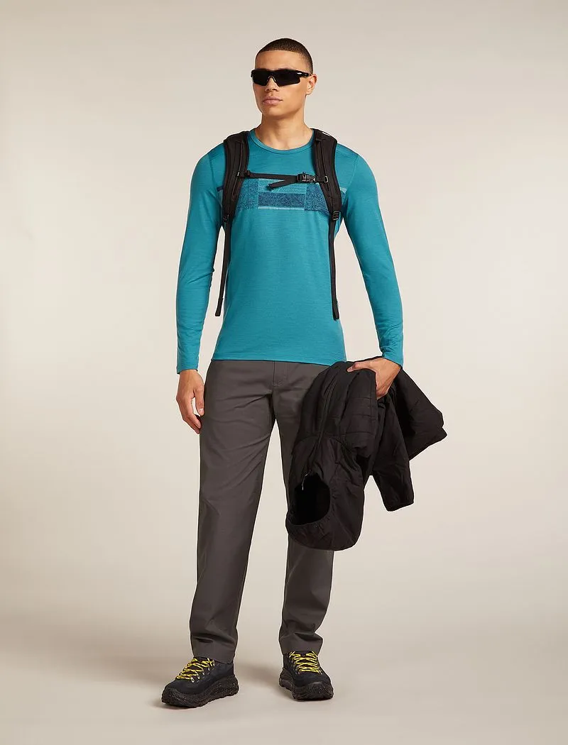 Icebreaker Merino 200 Oasis Long Sleeve Crew Thermal Top Elevation Line - Man - Topaz - Size L sold by Icebreaker product image thumbnail 4