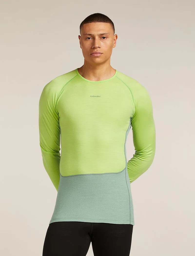 Icebreaker Merino 200 ZoneKnit™ Long Sleeve Crew Thermal Top - Man - Seaglass/peridot - Size L sold by Icebreaker