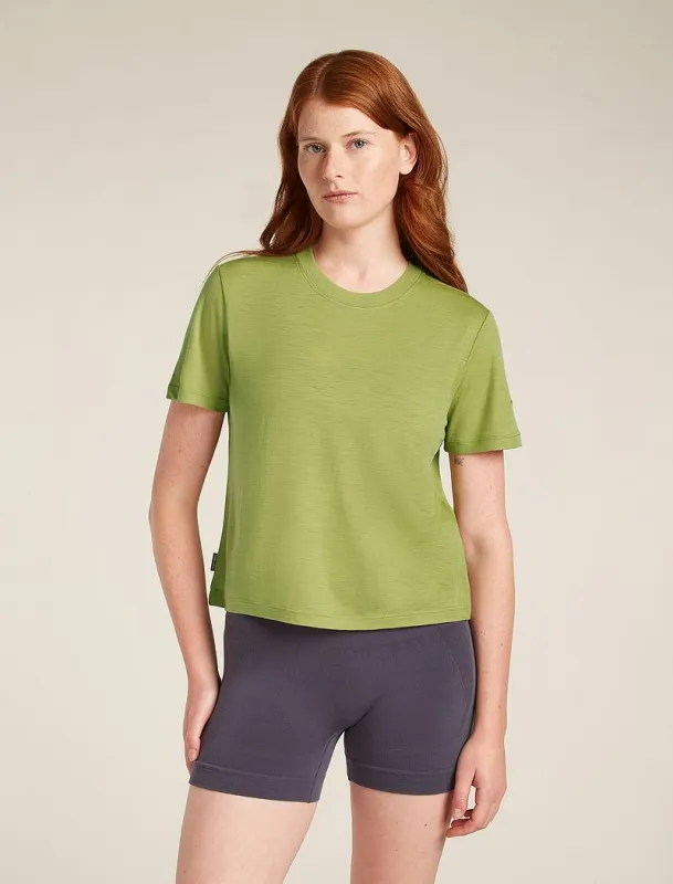 Icebreaker Merino 150 Tech Lite Short Sleeve Crop T-Shirt - Woman - Olive - Size XS sold by Icebreaker