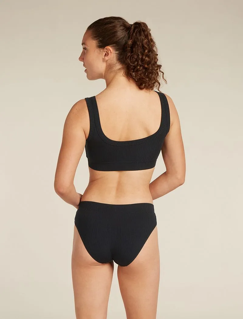 Icebreaker Merino Blend Rib Lotus Bra - Woman - Black - Size L sold by Icebreaker product image thumbnail 2