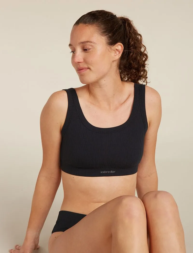 Icebreaker Merino Blend Rib Lotus Bra - Woman - Black - Size L sold by Icebreaker product image thumbnail 4