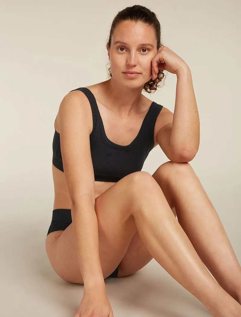 Icebreaker Merino Blend Rib Lotus Bra - Woman - Black - Size L sold by Icebreaker product image thumbnail 5