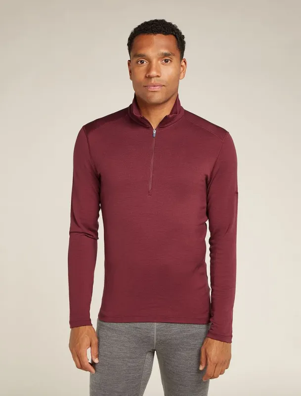 Icebreaker Merino 260 Tech Long Sleeve Half Zip Thermal Top - Man - Port - Size S sold by Icebreaker